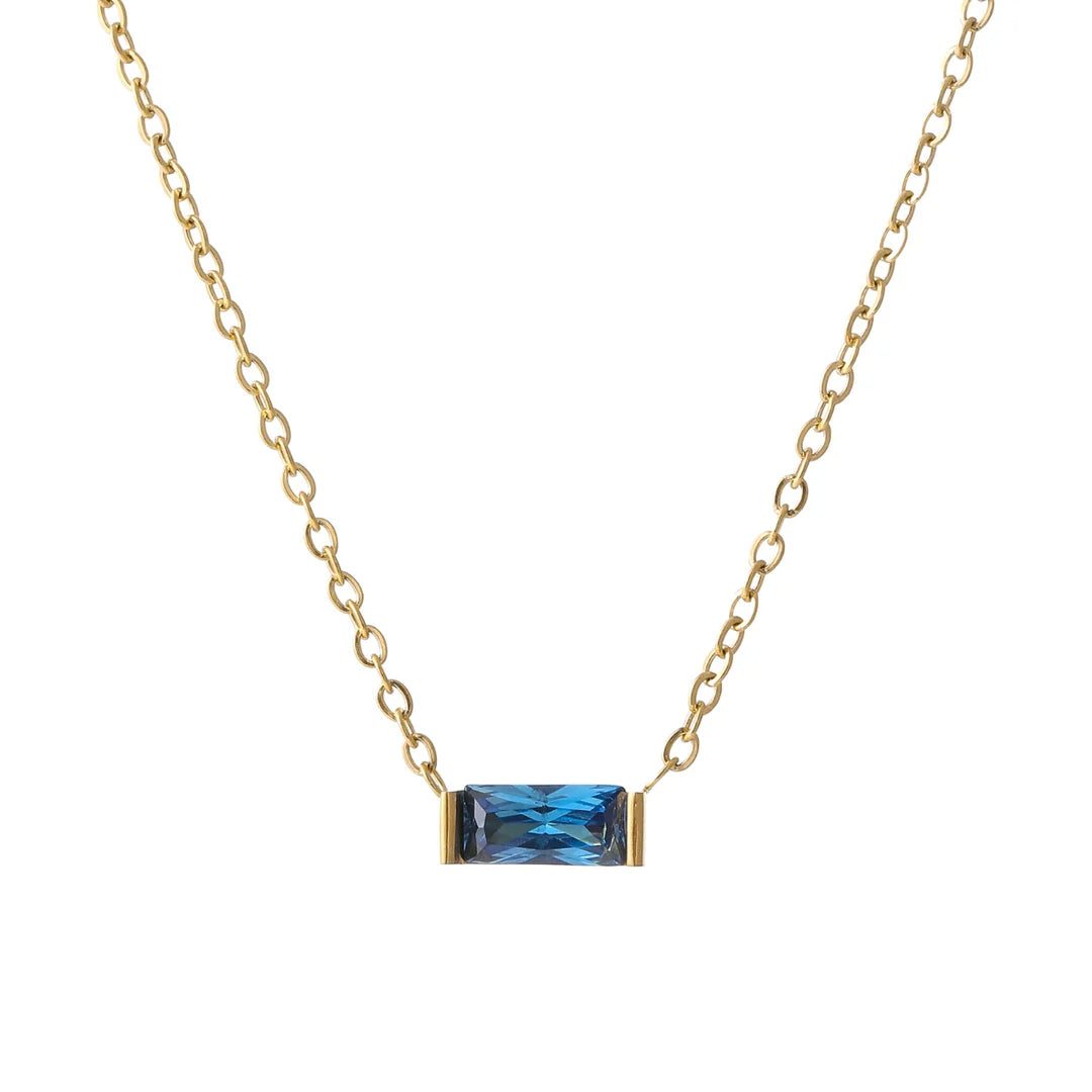 Gemma Birthstone Bar Necklace