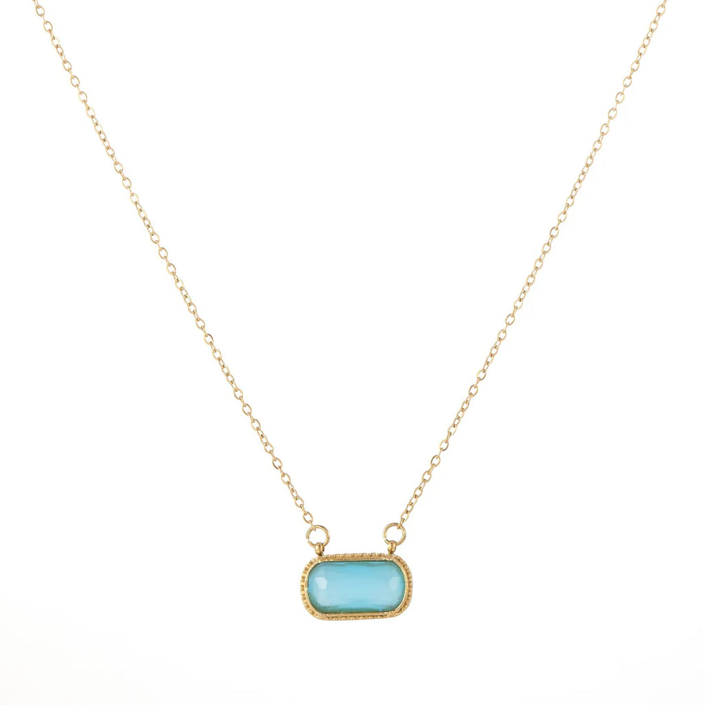 Celeste Aqua Frame Necklace