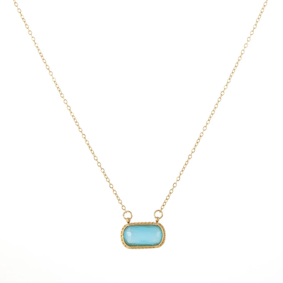 Celeste Aqua Frame Necklace