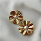 Lylah Gold Daisy Studs with Pearl