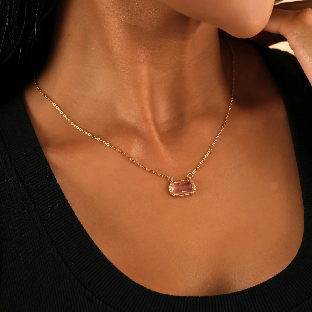 Celeste Aqua Frame Necklace