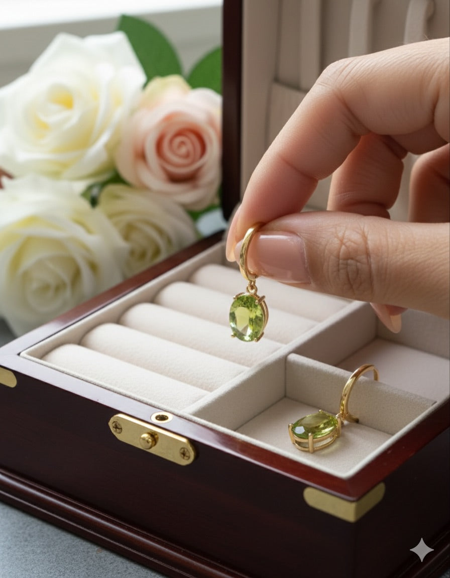 Olive Radiance Drop Earrings