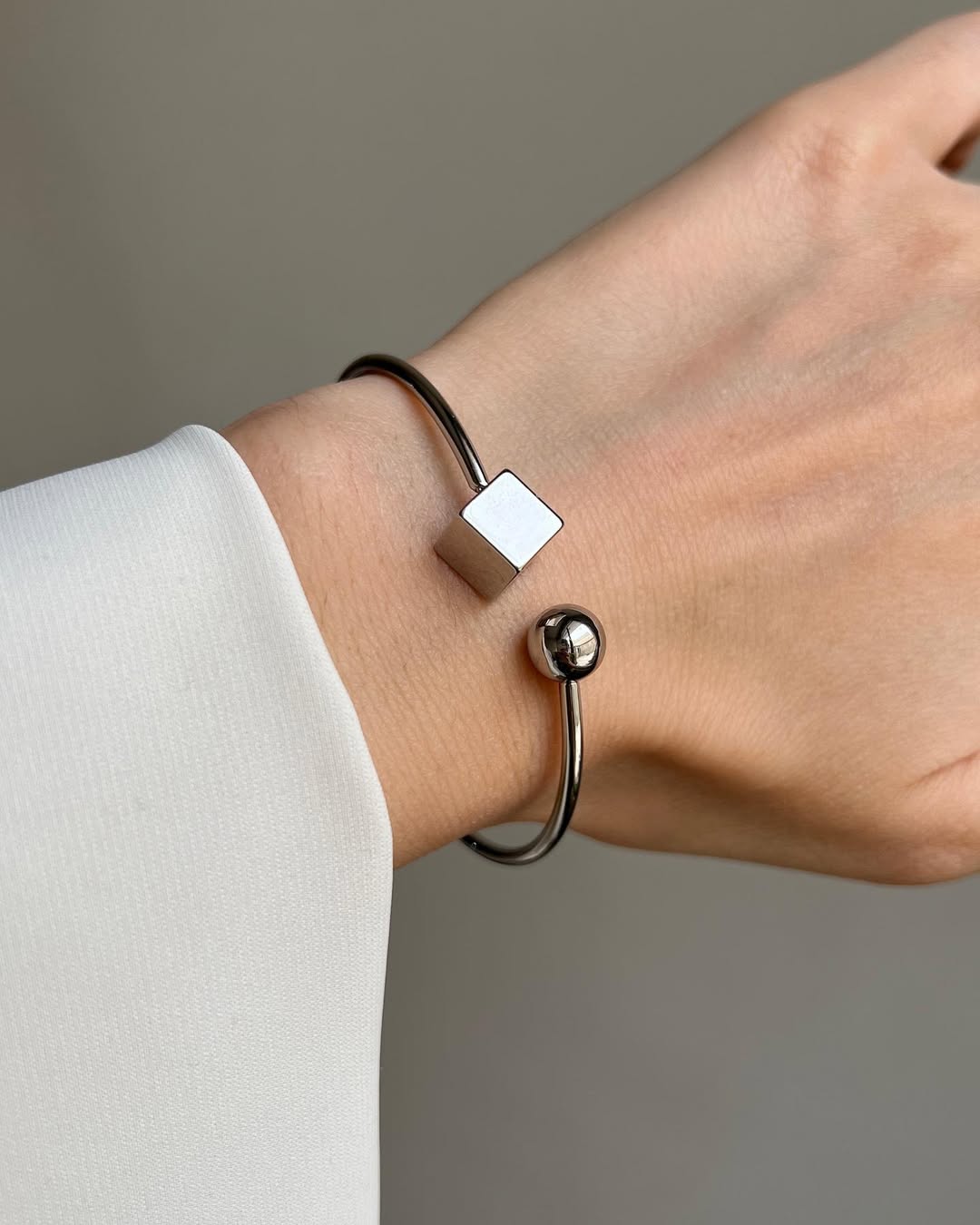 Geometric Cube Adjustable Ring & Bracelet Set