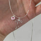Charming Heart & Bow Silver Necklace for Women