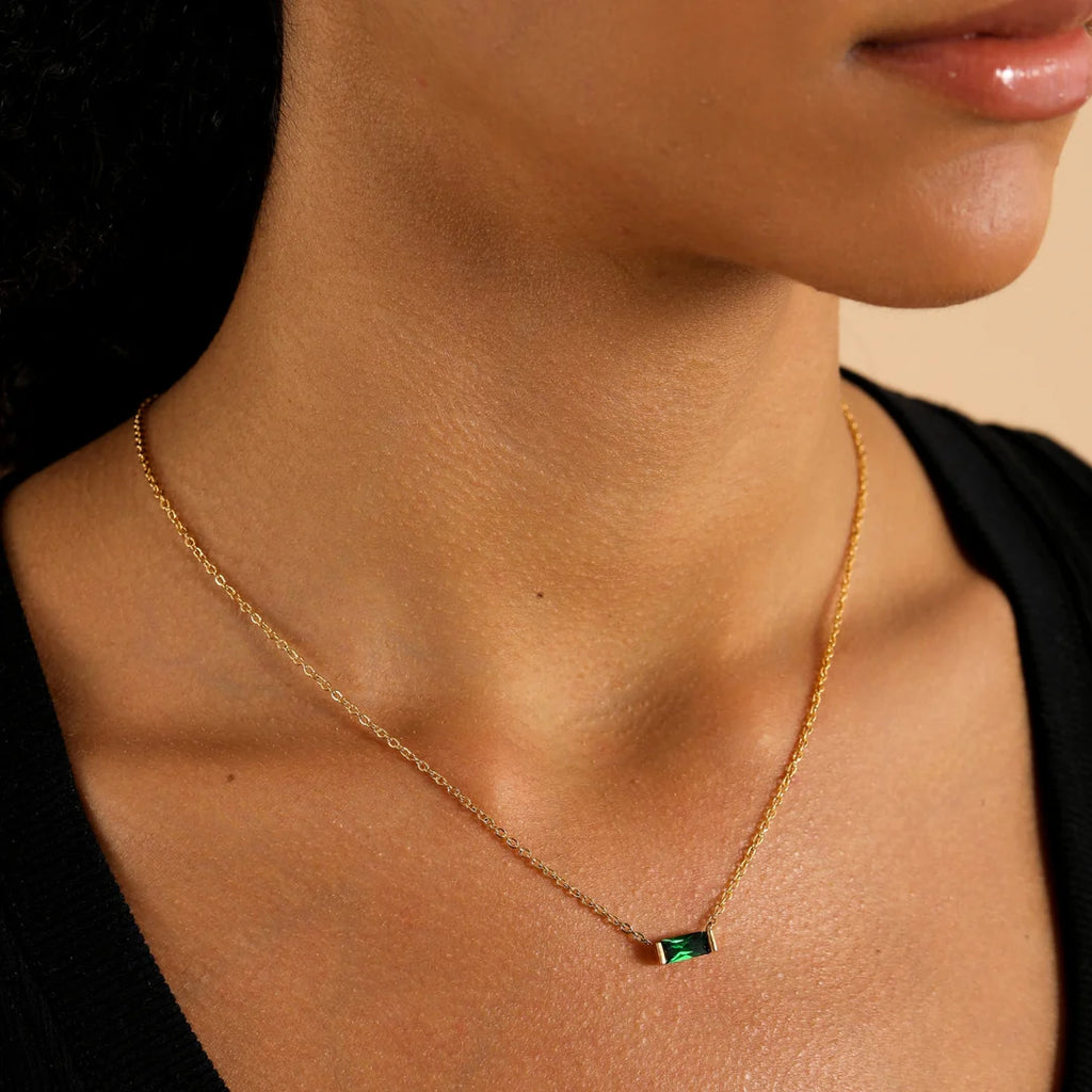 Gemma Birthstone Bar Necklace