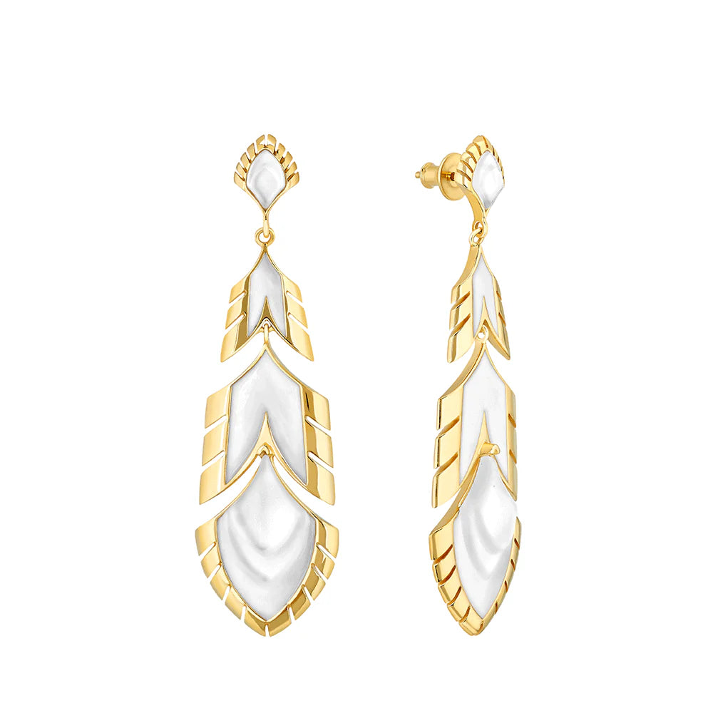 Grace Ivory Feather Earrings