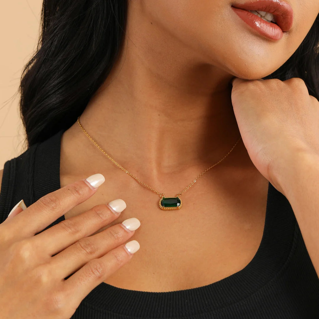 Celeste Aqua Frame Necklace