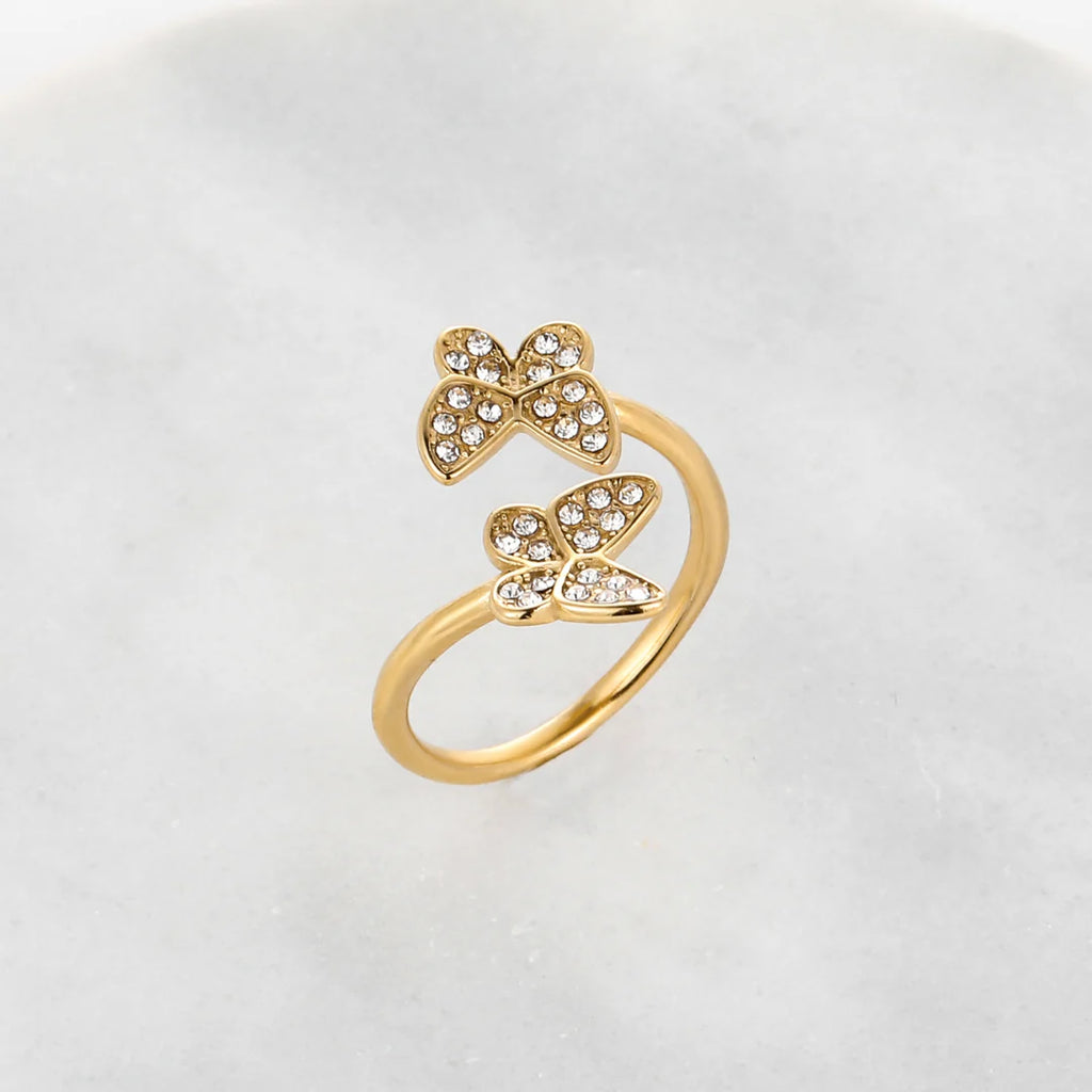 Flora Pave Butterfly Ring