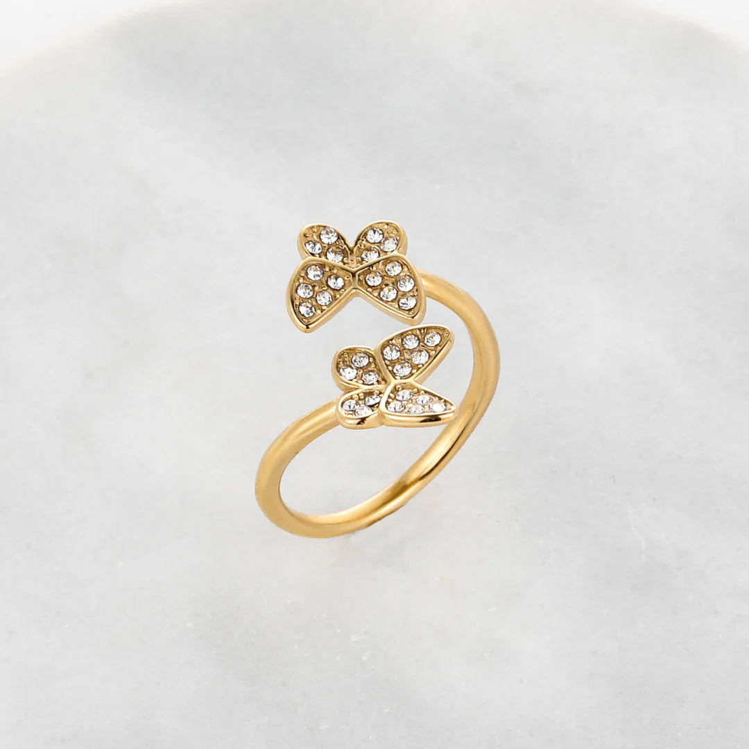 Flora Pave Butterfly Ring