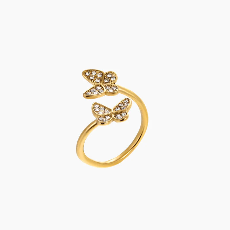 Flora Pave Butterfly Ring
