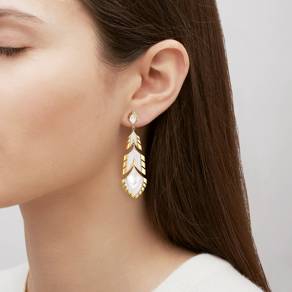 Grace Ivory Feather Earrings