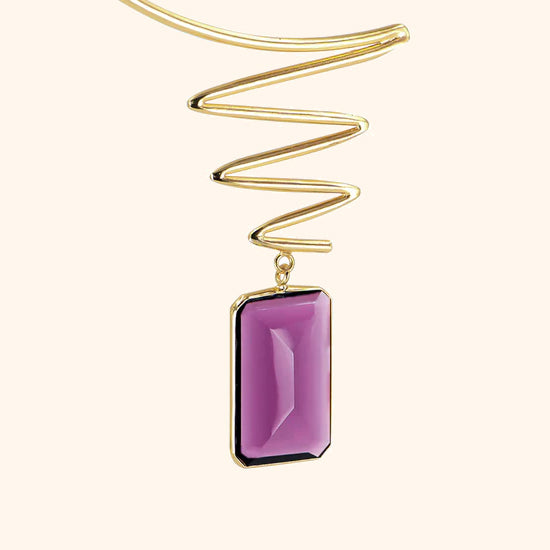 Royal Amethyst Spiral Necklace