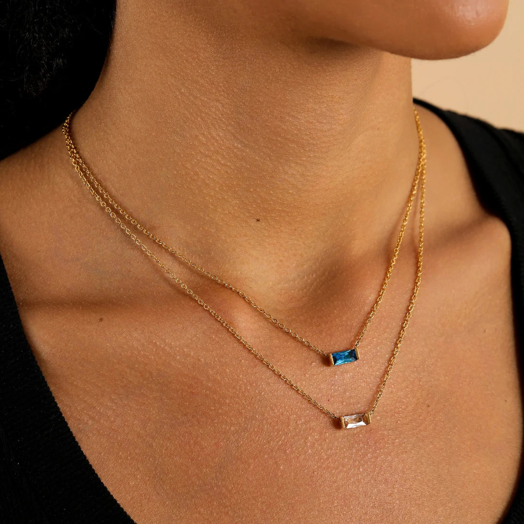 Gemma Birthstone Bar Necklace