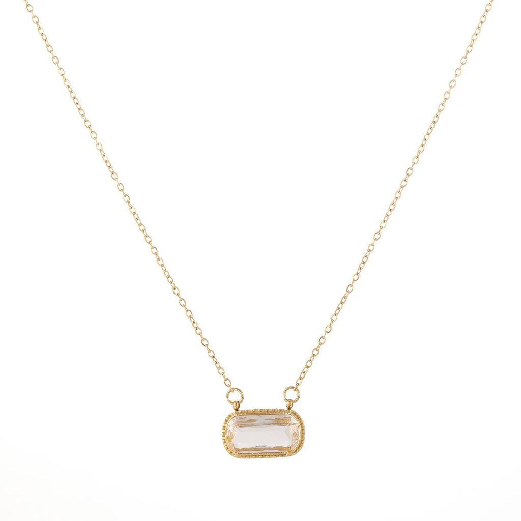 Celeste Aqua Frame Necklace