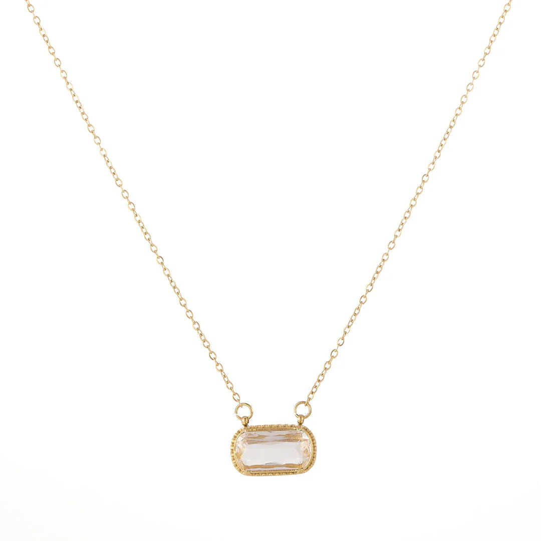 Celeste Aqua Frame Necklace