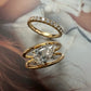 Pear-Shaped Crystal Ring Set
