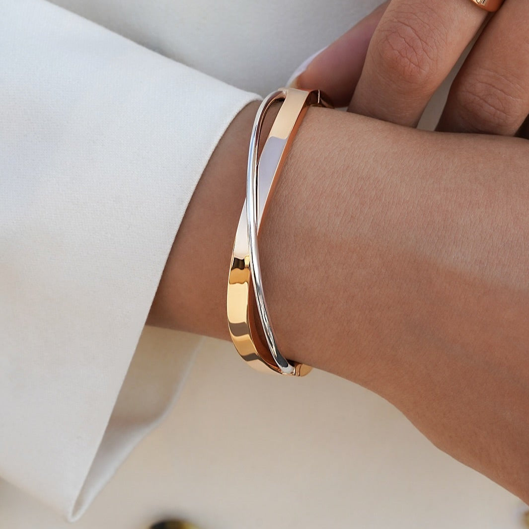 Elysia Dual-Tone Cuff Bracelet