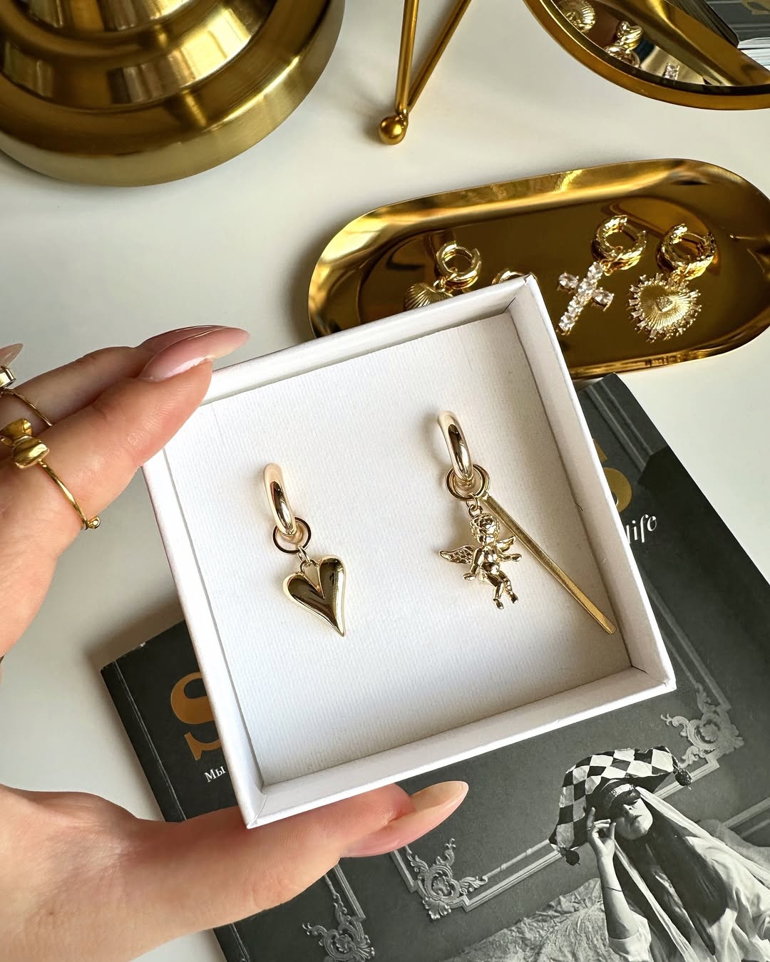 Seraphina Charm Hoops