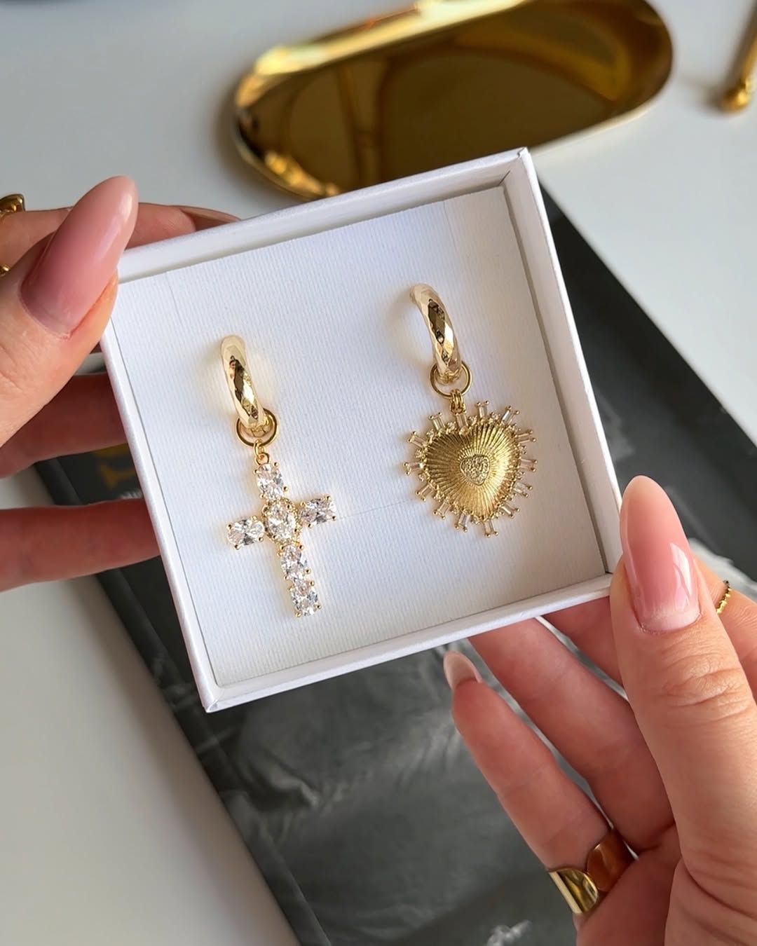 Seraphina Charm Hoops