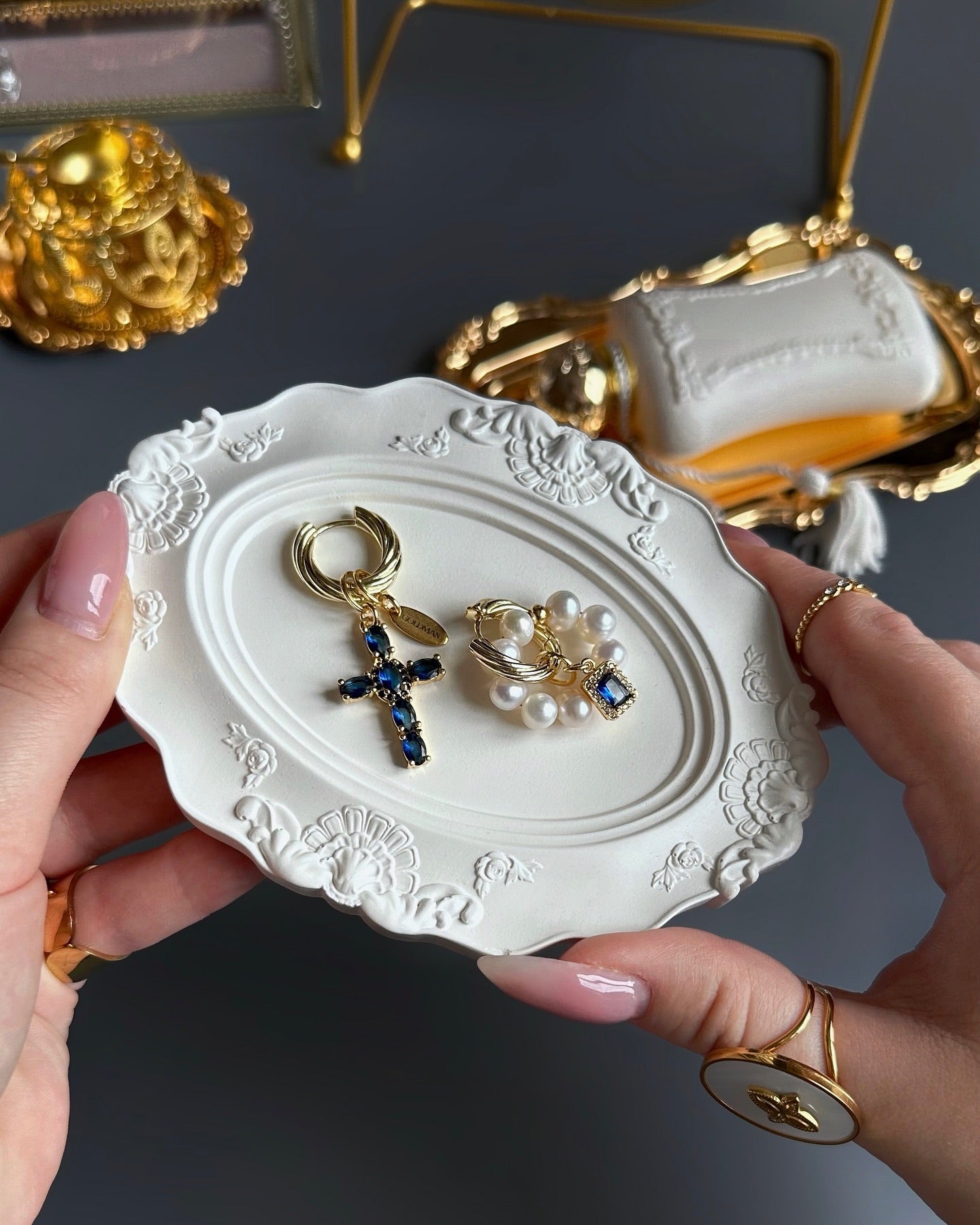 Valentina Luxe Mismatched 4 Charms Earrings