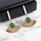 Golden Fan Drop Earrings