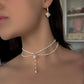 Maëlle Pearl Drop Choker Necklace & Earring Set