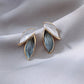 Lila Dual Leaf Enamel Stud Earrings