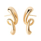 Abstract Gold Hoop Earrings