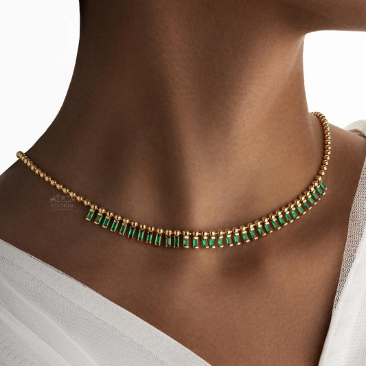 Ameira Choker Emerald Necklace