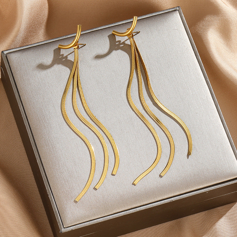 Evangeline Flowing Fringe Earrings