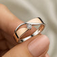 Rose Gold and White Gold Plated Solitaire Ring