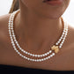 Elena Pearl Double Strand Necklace