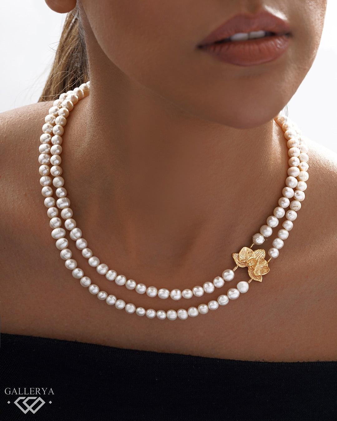 Elena Pearl Double Strand Necklace
