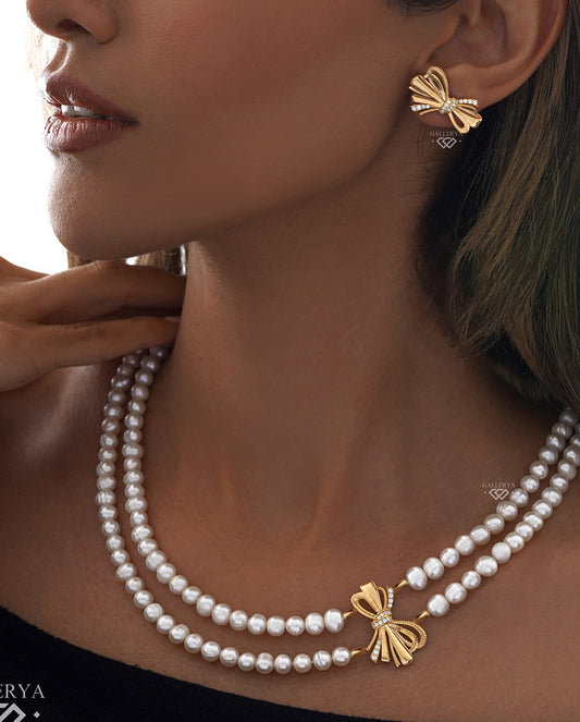 Elena Pearl Double Strand Necklace