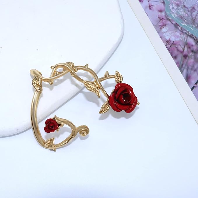 Rose Ear Wrap Cuff Earrings