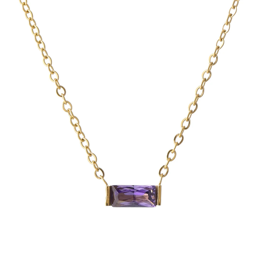Gemma Birthstone Bar Necklace