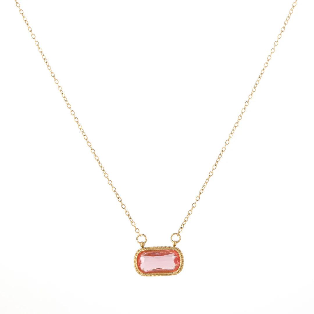 Celeste Aqua Frame Necklace