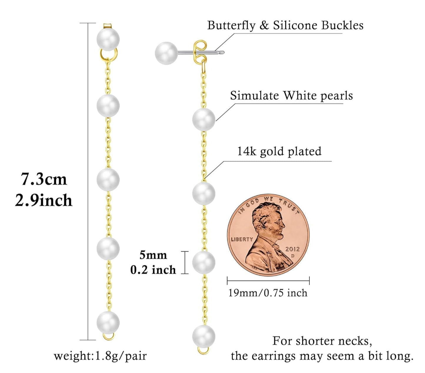 Convertible Double Pearl Drop Earrings – 2-in-1 Gold-Plated Stainless Steel