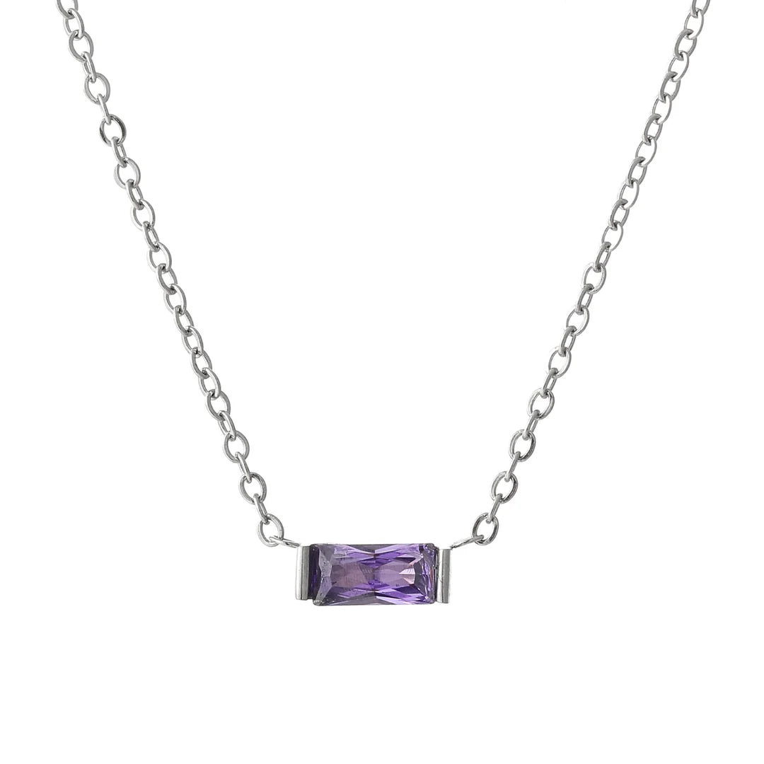 Gemma Birthstone Bar Necklace