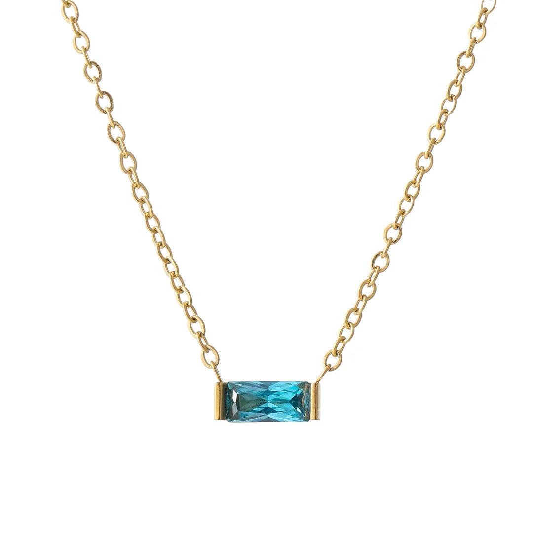 Gemma Birthstone Bar Necklace