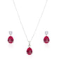 Jane Ruby 925 Silver Pendant Set