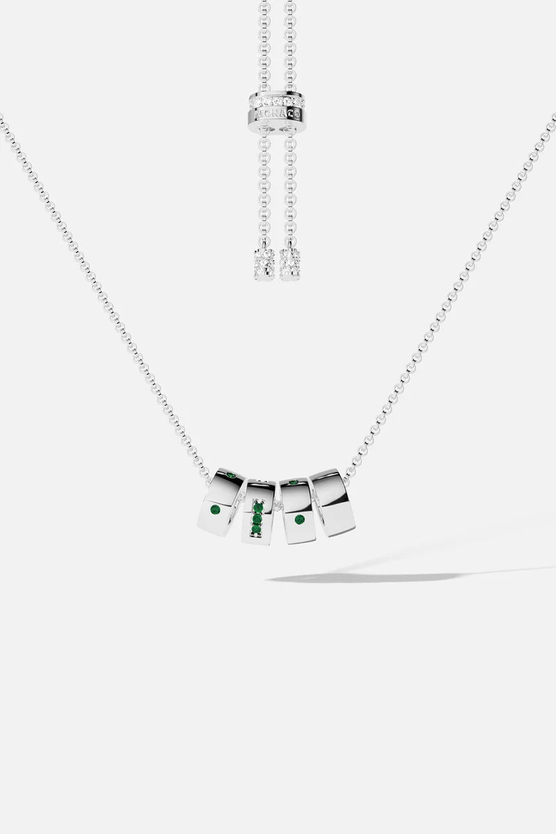 Anaya Emerald Code Bar Necklace