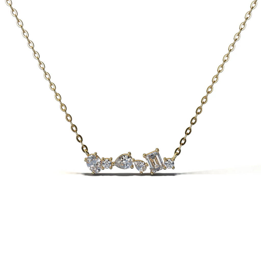 Stella- Sterling Silver Mixed Stone Necklace