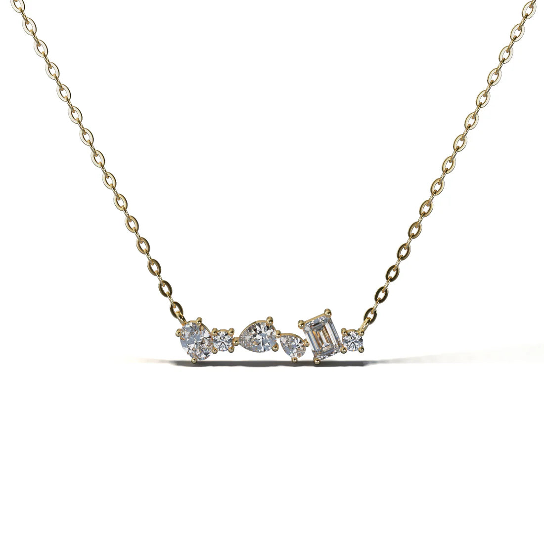Stella- Sterling Silver Mixed Stone Necklace