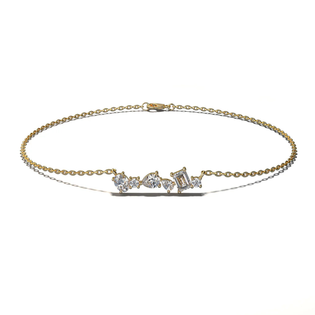 Stella- Sterling Silver Mixed Stone Necklace