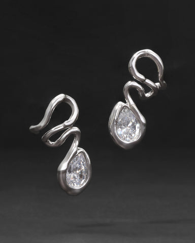 Orythia Sculpted Crystal Drop Earrings