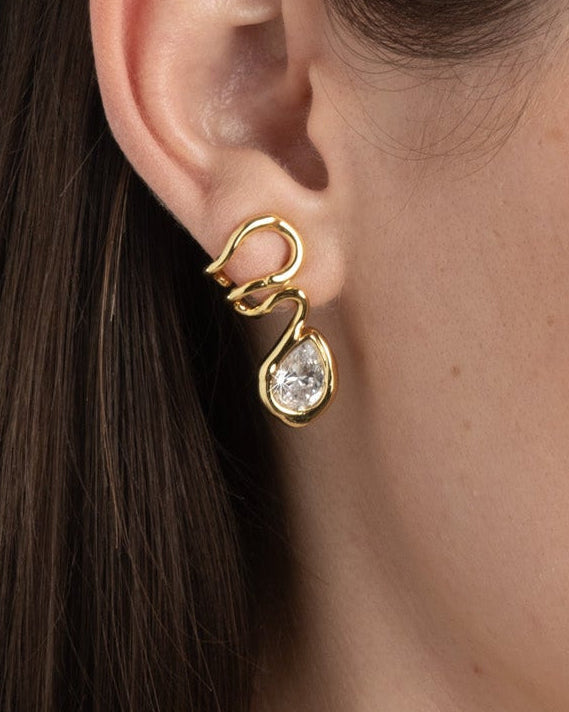 Orythia Sculpted Crystal Drop Earrings