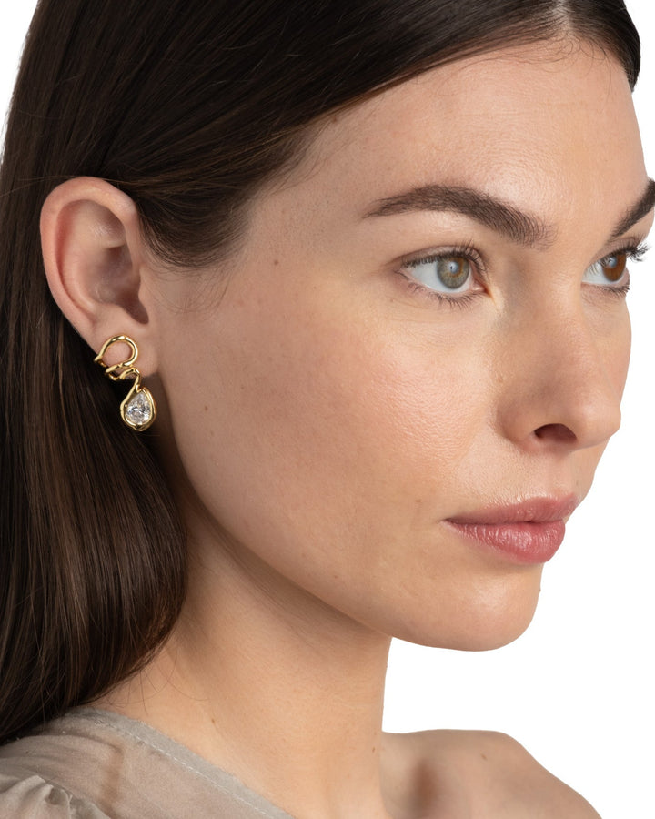 Orythia Sculpted Crystal Drop Earrings