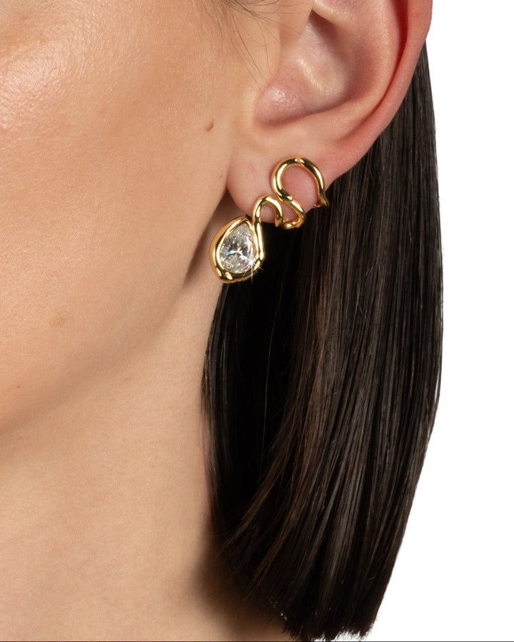 Orythia Sculpted Crystal Drop Earrings