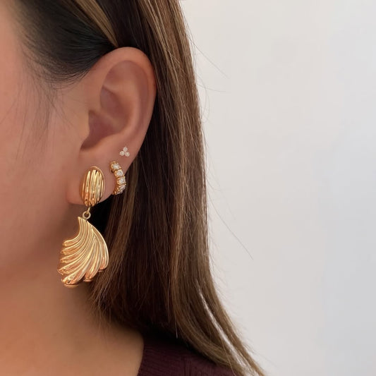 Aurelia Gold Shell Drop Earrings
